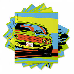 Цена за 5 шт. Тетрадь общая ученическая ErichKrause Neon Car, 48 листов, клетка, глянцевая ламинация_MIX-PACK