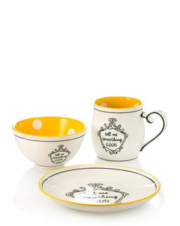 Beata casa Набор для завтрака: кружка, тарелка и чашка, желтый