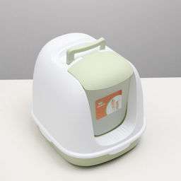 Туалет закрытый с совком, 47 х 40 х 39 см, бело-зеленый - Пижон фото 4