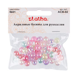 Бусина Zlatka акрил ACB-02 10 мм 25 г № 01 ассорти  фото 3