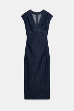 VESTIDO MIDI ENTREDOSES / Azul - Zara фото 5