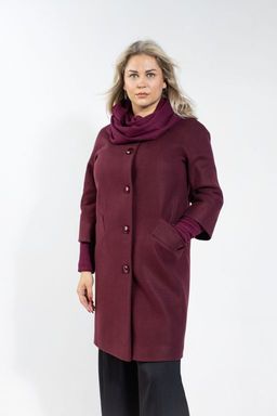 Кристина демисезонное пальто (вино ) - Дюто фото 6