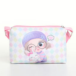 Сумка детская «Девочка с зайчиком», на молнии, белая