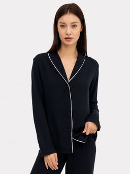 Комплект женский (жакет, брюки) темно-синий из вискозы - Mark formelle фото 3