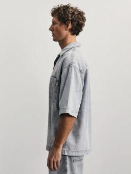 Облегченная джинсовая рубашка / Zarina  фото 4