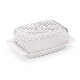 Цена за 2 шт. Масленка "Мозаика" (бело-прозрачный) М5571