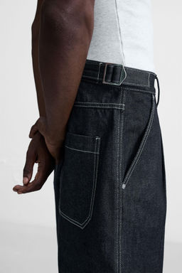 BELTED BAGGY FIT DENIM BERMUDA SHORTS - Zara фото 16