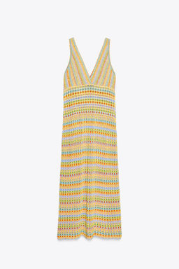 LONG CROCHET KNIT DRESS - Zara фото 6