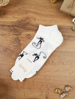 Носки р. 35-40 Кошка короткие / L804 /уп 10/1200/ ОДНА ПАРА/ МАРКА