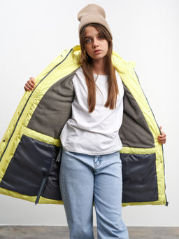 Пальто зимнее для девочки мембрана желтый