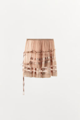 FALDA GEORGETTE VOLANTES FRUNCES / Rosa - Zara фото 4