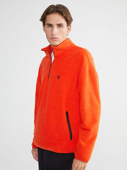 Fermuarl? Dik Yaka Uzun Kollu Erkek Sweatshirt