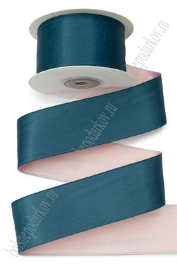 Лента сатиновая двусторонняя 4 см*10 ярд (SF-7777) темно-синий/светло-розовый №27 УЦЕНКА