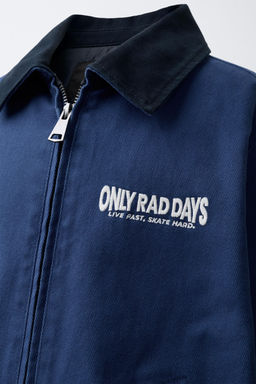 EMBROIDERED TEXT JACKET