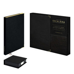 Ежедневник недатированный + подставка с блоком (набор подарочный) ESCALADA, А5, 160 л., арт. 70559/ 5 ШЕВРЕТ ГЛОСС ЧЁРНЫЙ