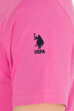 Футболка U.S. Polo Assn с круглым вырезом розовая из хлопка  фото 14