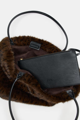 FAUX FUR TOTE BAG - Zara фото 6