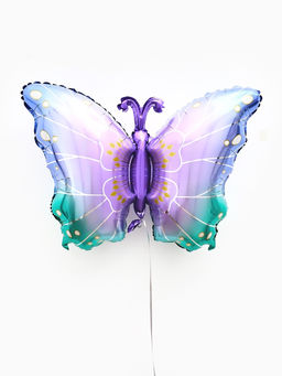 Цена за 2 шт. Воздушный шар фольгированный 32" «Бабочка» цвет фиолетовый металлик