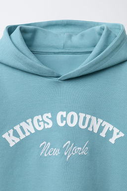 SLOGAN SHORT SLEEVE HOODIE - Zara фото 3