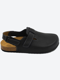 12 | Brankos Мужские медицинские сабо кожаные (черный перфорация) - Milka shoes&more фото 2