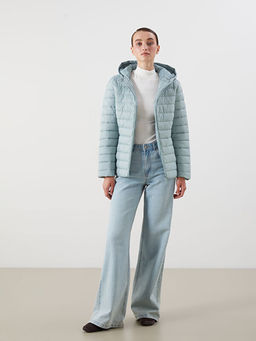 Kad?n Kap??onlu D?z ?i?me Mont