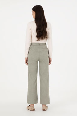 Kad_n Haki Straight Fit Kanvas Pantolon