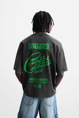 WASHED TEXT T-SHIRT - Zara фото 11
