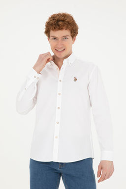 Мужская белая рубашка с длинным рукавом - U.s. polo assn фото 10