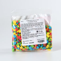 Посыпка цветная фигурная Радужные звезды: красная, жёлтая, зелёная, синяя, 50 г. - Simaland фото 4