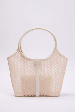 Nude File Detayl? Yavrulu Kad?n Maxi/Buyuk Tote Omuz Cantas? TAKSS25OC00075