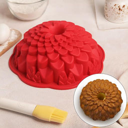 Форма для выпечки Доляна Хризантема, силикон, 22?7,5 см, цвет МИКС  фото 4