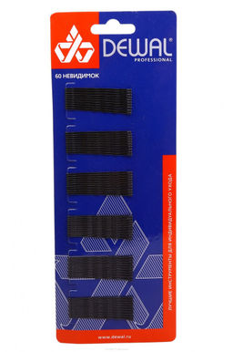 Dewal Невидимки для волос волна 3011B-1, 50 мм, черный, 60 шт.  фото 2