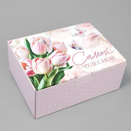 Коробка?пенал, упаковка подарочная, Самой нежной, 30?23?12 см