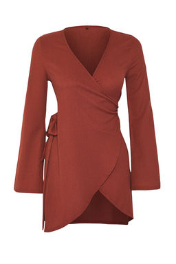 Trendyolmilla Siyah Mini Dokuma Baglamal? Plaj Elbisesi TBESS24EL00072  фото 15