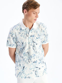 Polo Yaka K?sa Kollu Desenli Erkek Ti??rt