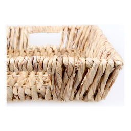 Поднос плетеный прямоугольный с ручками Walmer Arrow 45x32x8 см, цвет бежевый  фото 2