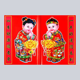 Цена за 10 шт. Панно на дверь «Золотой мальчик и Нефритовая девочка», на листе 2 шт., настенный декор, 50×72 см