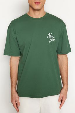 TRENDYOL MAN Bordo Oversize/Genis Kesim Bask?l? %100 Pamuklu T-Shirt TMNSS20TS1099 - Trendyolmilla фото 23