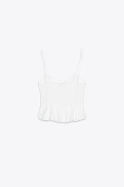 ROMANTIC TOP WITH PINTUCKS IN A LINEN BLEND - Zara фото 6