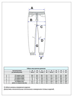 Джинсы джоггеры мужские P321-0165J голубые