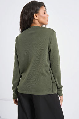 Кардиган прямого силуэта полынь