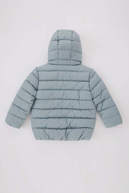 Водоотталкивающее пуховое пальто с капюшоном для маленьких девочек - Defacto фото 10