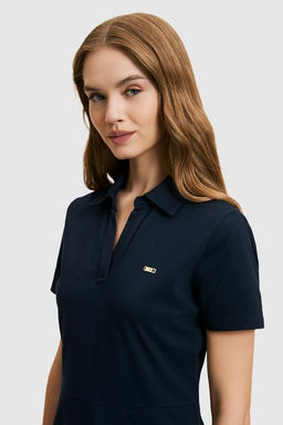 Kadın Lacivert Polo Yaka Örme Elbise - U.s. polo assn фото 3