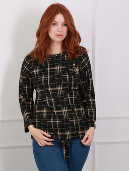 Блузка осенняя больших размеров - Almond фото 2