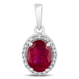 Подвеска, 1 рубин корунд овал 7х9 мм 2.59ct, Джайв