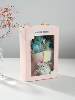 Букет из мыльных лепестков для ванны Розы в подарочной коробке, голубой, 7.5?13.8?20.5 см - Simaland фото 2