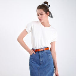 Ремень, ширина 3 см, винт, пряжка металл, цвет оранжевый - Simaland фото 3