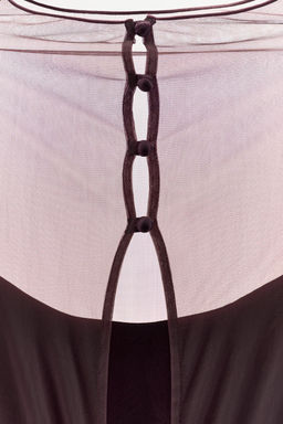 LONG SATIN MESH DRESS - Zara фото 7