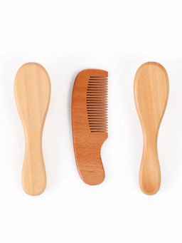 Набор деревянных расчесок детских с натуральной щетиной, 3 шт в коробке, M&B
