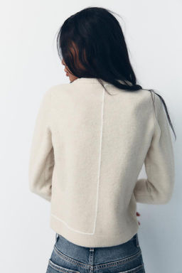 CONTRAST TRIM KNIT SWEATER - Zara фото 8